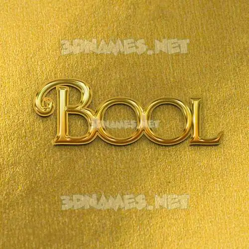 bool in All Gold style - 3D name wallpaper