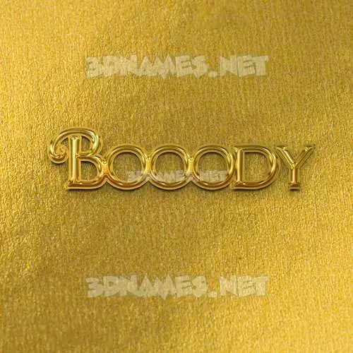 booody in All Gold style - 3D name wallpaper