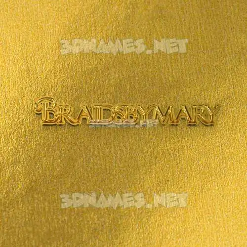 braidsbymary in All Gold style - 3D name wallpaper