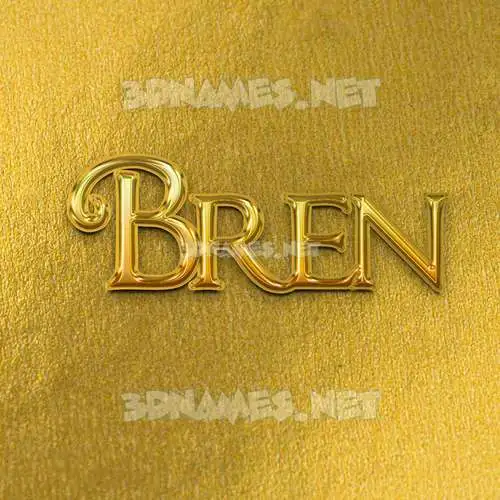 bren in All Gold style - 3D name wallpaper bren in All Gold style - 3D name wallpaper