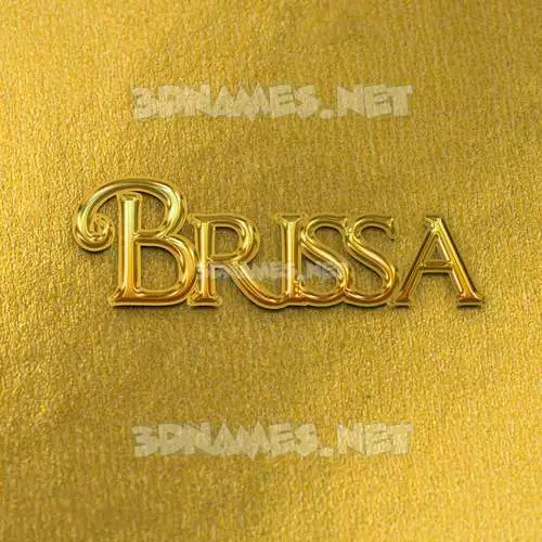 brissa in All Gold style - 3D name wallpaper
