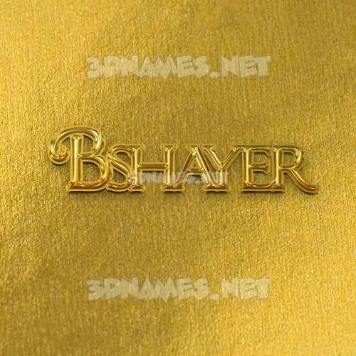 bshayer in All Gold style - 3D name wallpaper