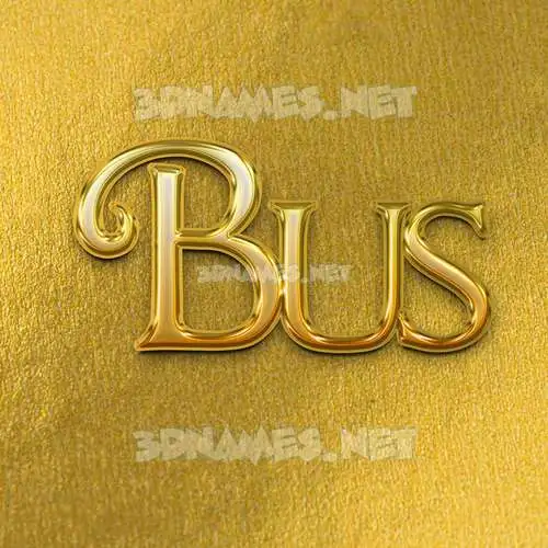 bus in All Gold style - 3D name wallpaper bus in All Gold style - 3D name wallpaper