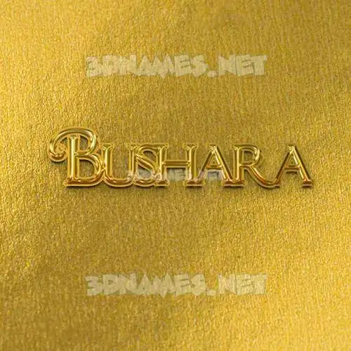 bushara in All Gold style - 3D name wallpaper
