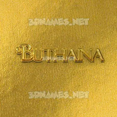 buthaina in All Gold style - 3D name wallpaper