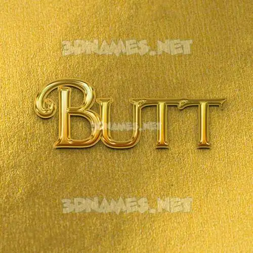 butt in All Gold style - 3D name wallpaper butt in All Gold style - 3D name wallpaper