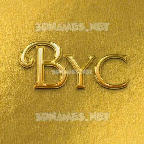 byc in All Gold style - 3D name wallpaper