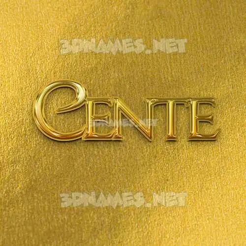 cente in All Gold style - 3D name wallpaper