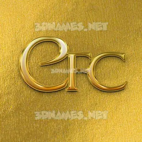 cfc in All Gold style - 3D name wallpaper