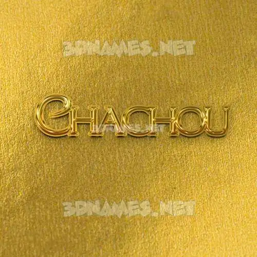 chachou in All Gold style - 3D name wallpaper
