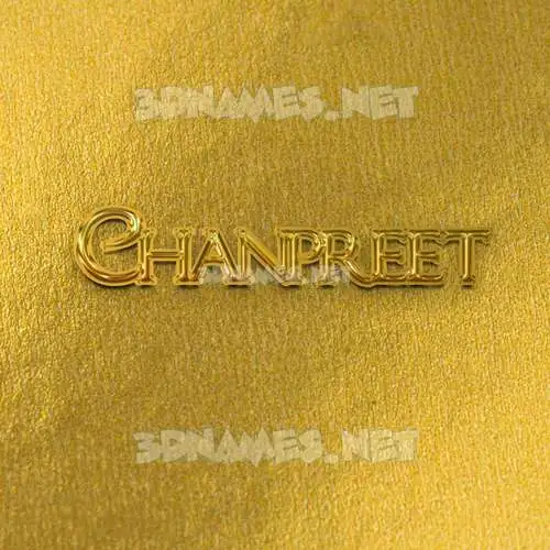 chanpreet in All Gold style - 3D name wallpaper