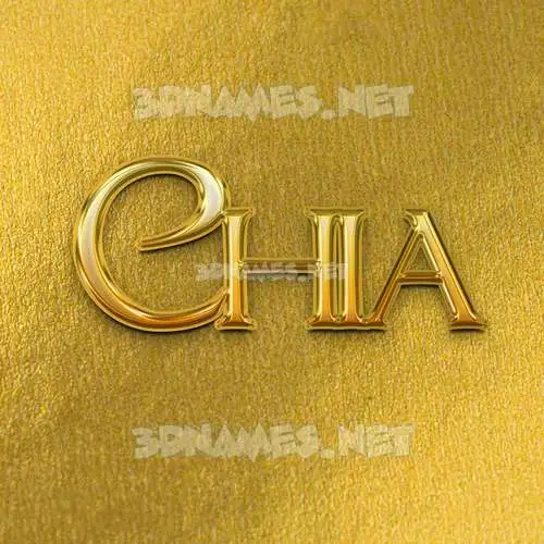 chia in All Gold style - 3D name wallpaper