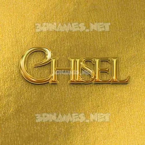 chisel in All Gold style - 3D name wallpaper