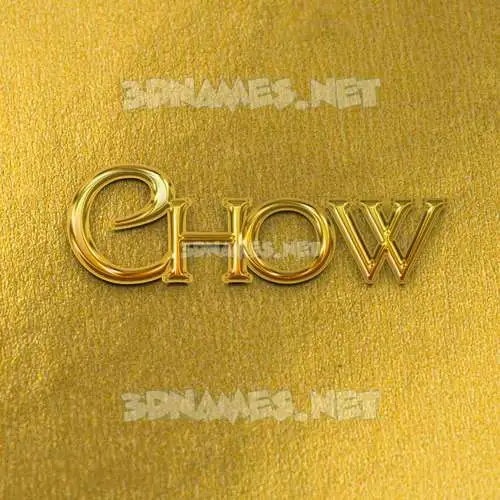 chow in All Gold style - 3D name wallpaper