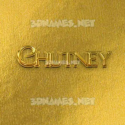 chutney in All Gold style - 3D name wallpaper