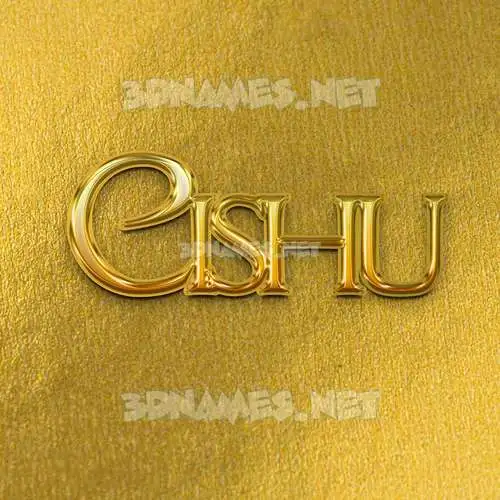 cishu in All Gold style - 3D name wallpaper