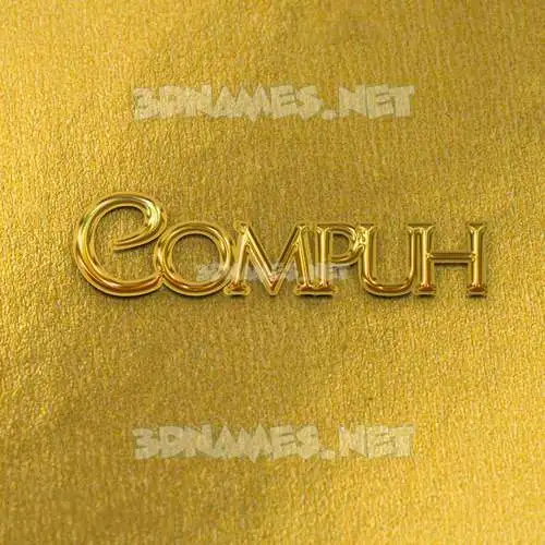 compuh in All Gold style - 3D name wallpaper