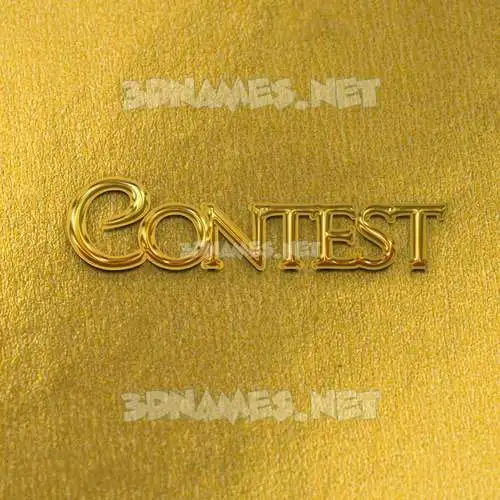 contest in All Gold style - 3D name wallpaper