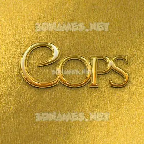 cops in All Gold style - 3D name wallpaper