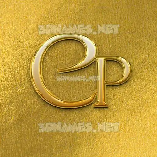 cp in All Gold style - 3D name wallpaper