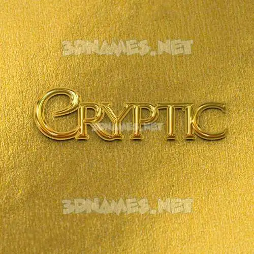 cryptic in All Gold style - 3D name wallpaper