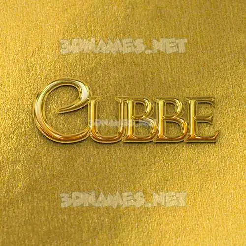 cubbe in All Gold style - 3D name wallpaper