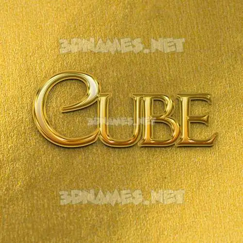 cube in All Gold style - 3D name wallpaper