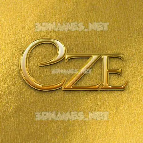 cze in All Gold style - 3D name wallpaper