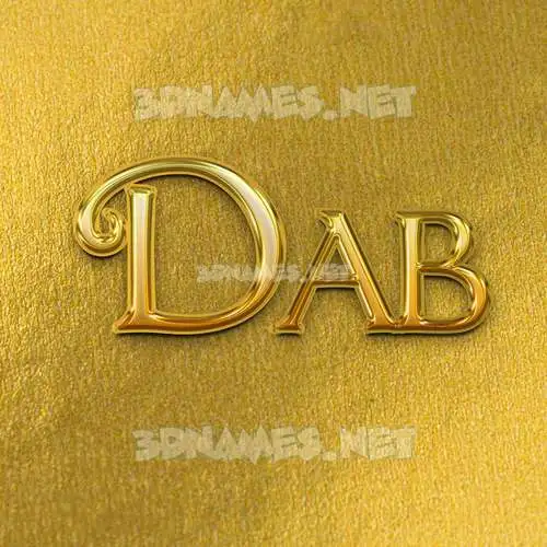 dab in All Gold style - 3D name wallpaper