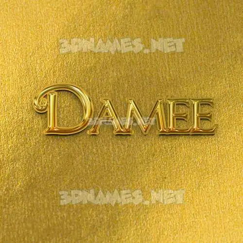 damee in All Gold style - 3D name wallpaper