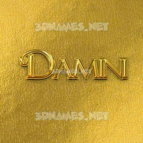 damini in All Gold style - 3D name wallpaper