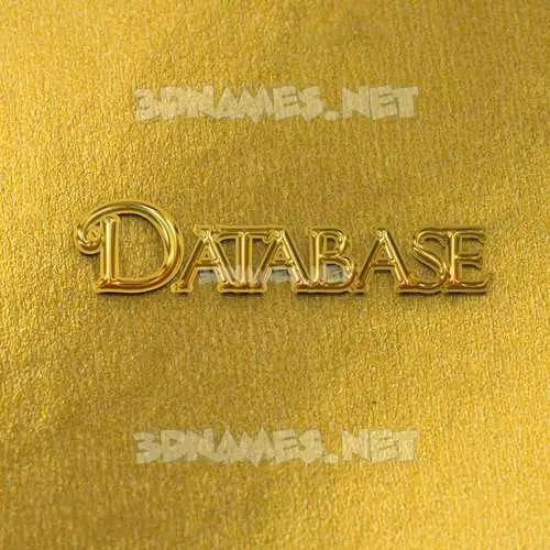 database in All Gold style - 3D name wallpaper