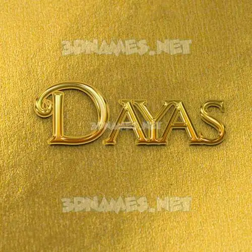 dayas in All Gold style - 3D name wallpaper dayas in All Gold style - 3D name wallpaper