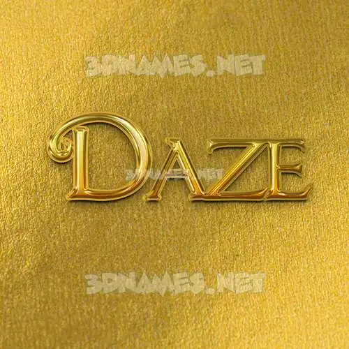 daze in All Gold style - 3D name wallpaper daze in All Gold style - 3D name wallpaper