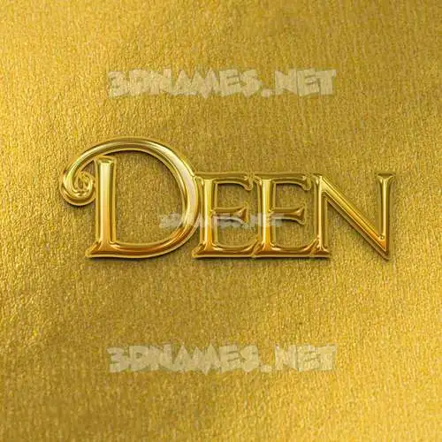 deen in All Gold style - 3D name wallpaper