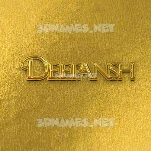 deepansh in All Gold style - 3D name wallpaper