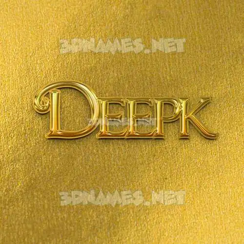 deepk in All Gold style - 3D name wallpaper