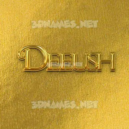 deeush in All Gold style - 3D name wallpaper