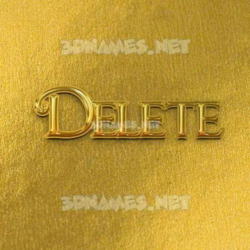 delete in All Gold style - 3D name wallpaper