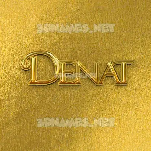 denat in All Gold style - 3D name wallpaper