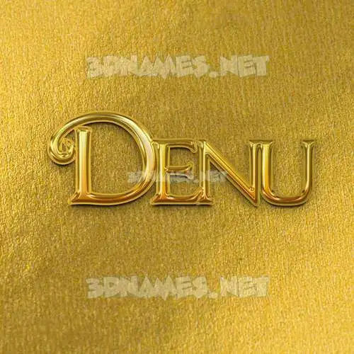 denu in All Gold style - 3D name wallpaper