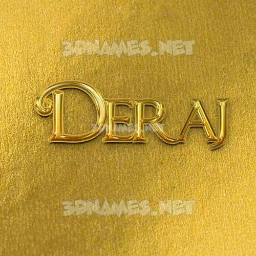 deraj in All Gold style - 3D name wallpaper