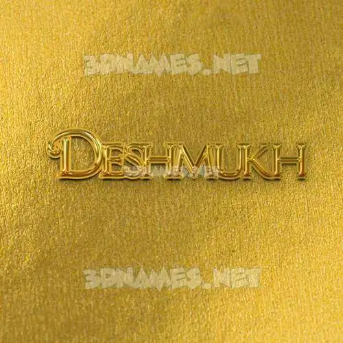 deshmukh in All Gold style - 3D name wallpaper