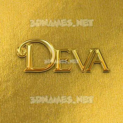 deva in All Gold style - 3D name wallpaper