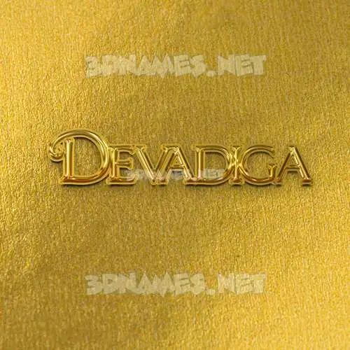 devadiga in All Gold style - 3D name wallpaper