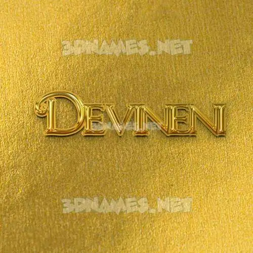 devineni in All Gold style - 3D name wallpaper
