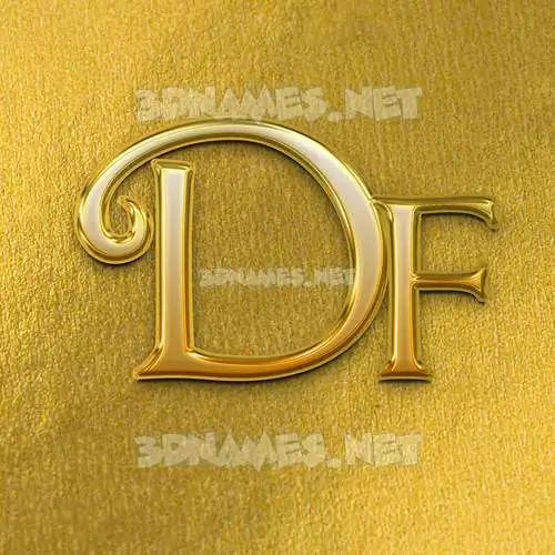 df in All Gold style - 3D name wallpaper