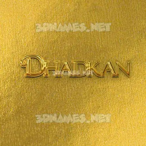 dhadkan in All Gold style - 3D name wallpaper dhadkan in All Gold style - 3D name wallpaper