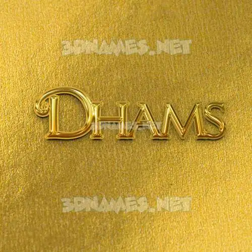 dhams in All Gold style - 3D name wallpaper dhams in All Gold style - 3D name wallpaper