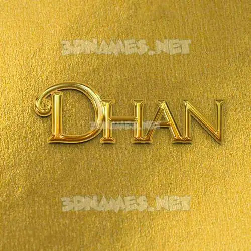 dhan in All Gold style - 3D name wallpaper dhan in All Gold style - 3D name wallpaper
